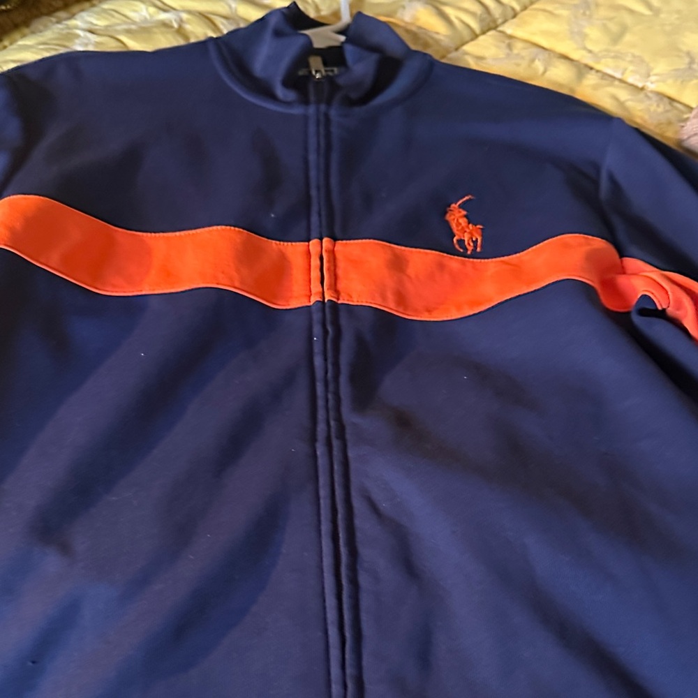 Polo by Ralph Lauren Men's Jacket in Navy and Orange Men’s Med
